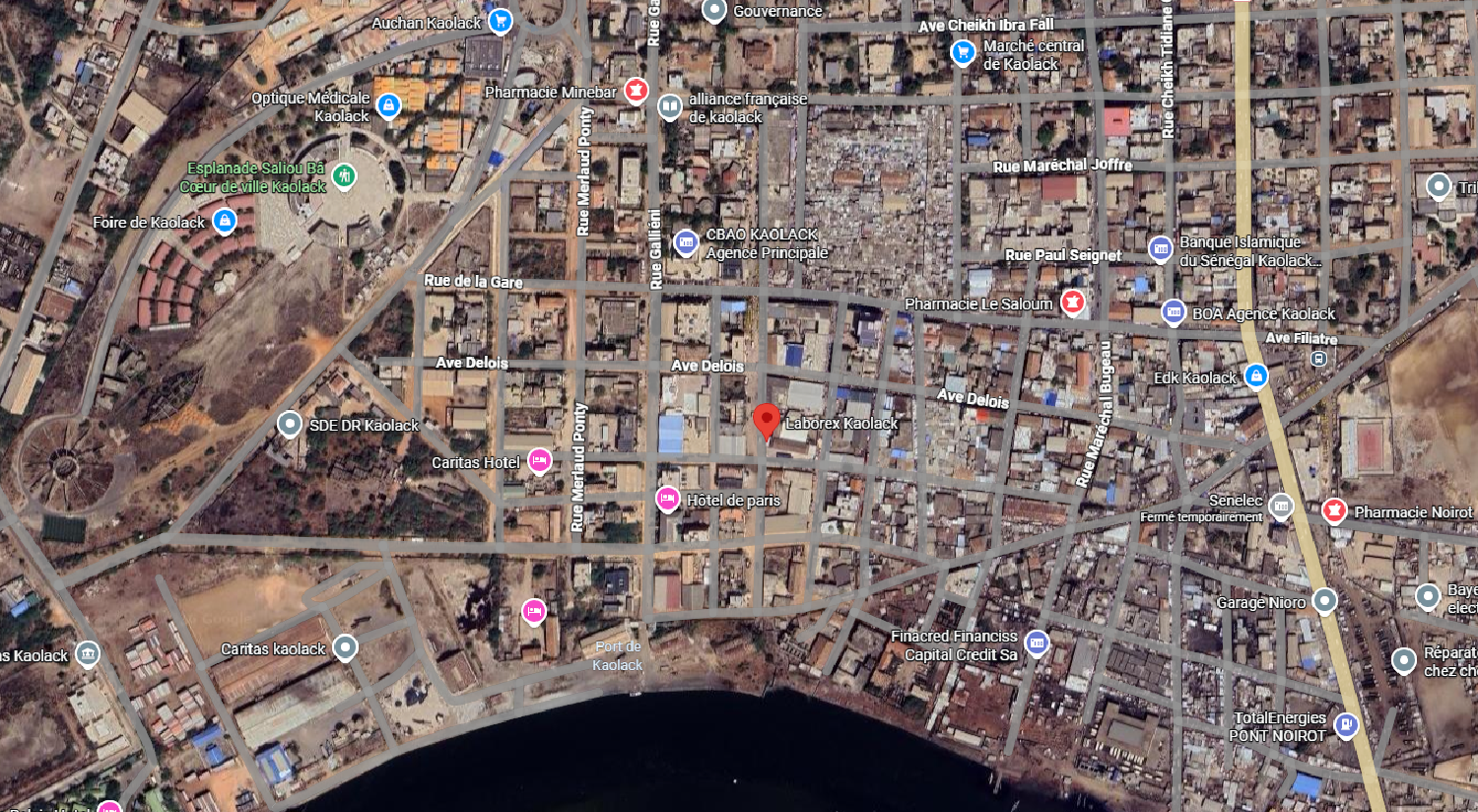 Plan pour accéder à Laborex SENEGAL à KAOLACK
